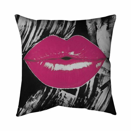 FONDO 26 x 26 in. Pink Glossy Lips-Double Sided Print Indoor Pillow FO2794770